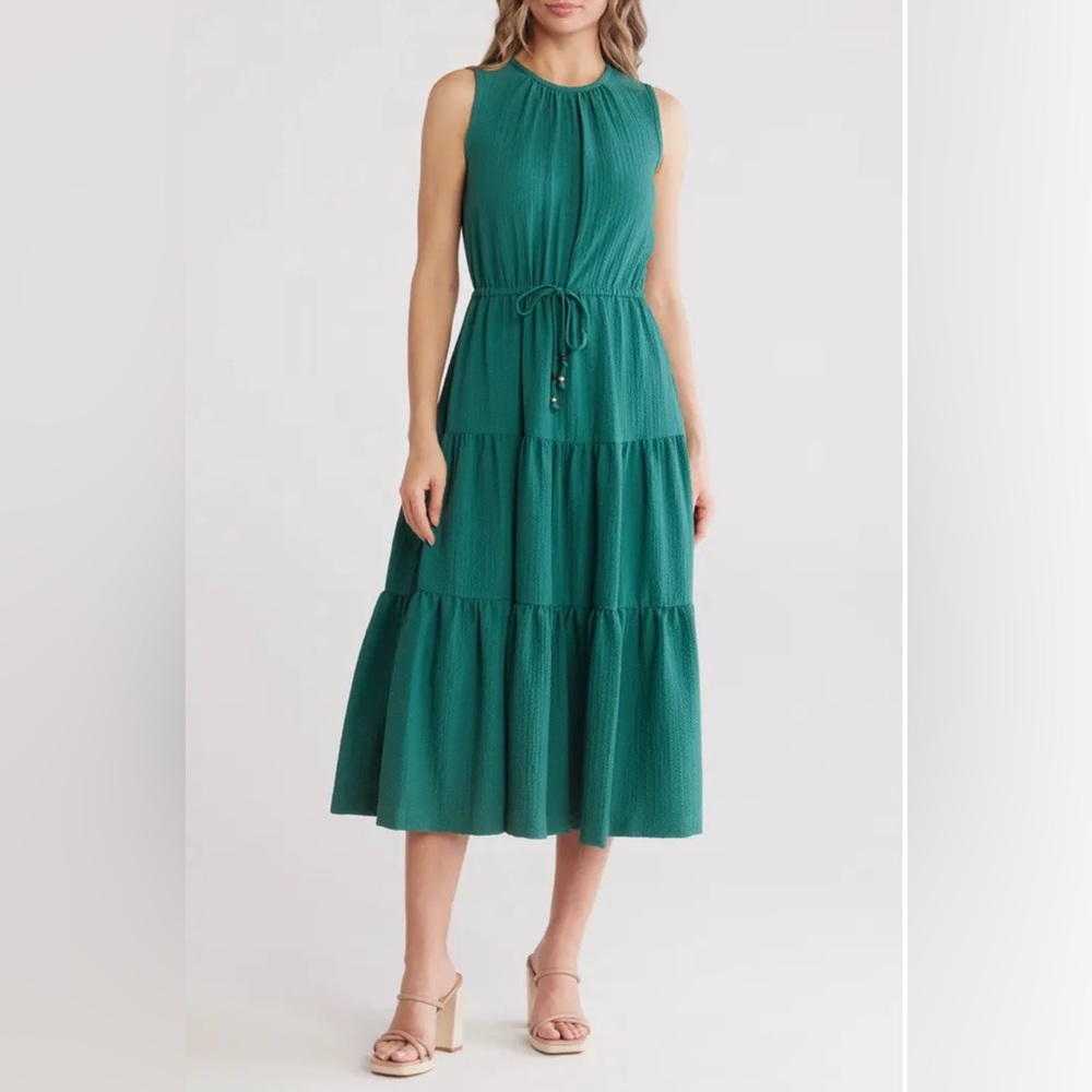 Calvin Klein Sleeveless Tiered A-Line Midi Dress